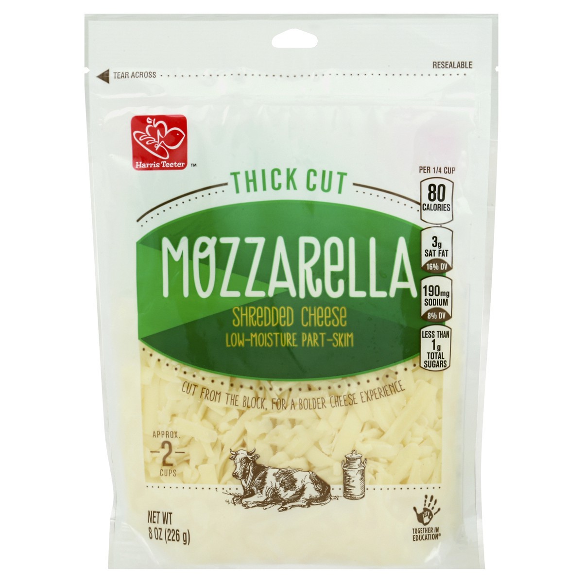slide 4 of 4, Harris Teeter Thick Shred Mozzarella, 1 ct