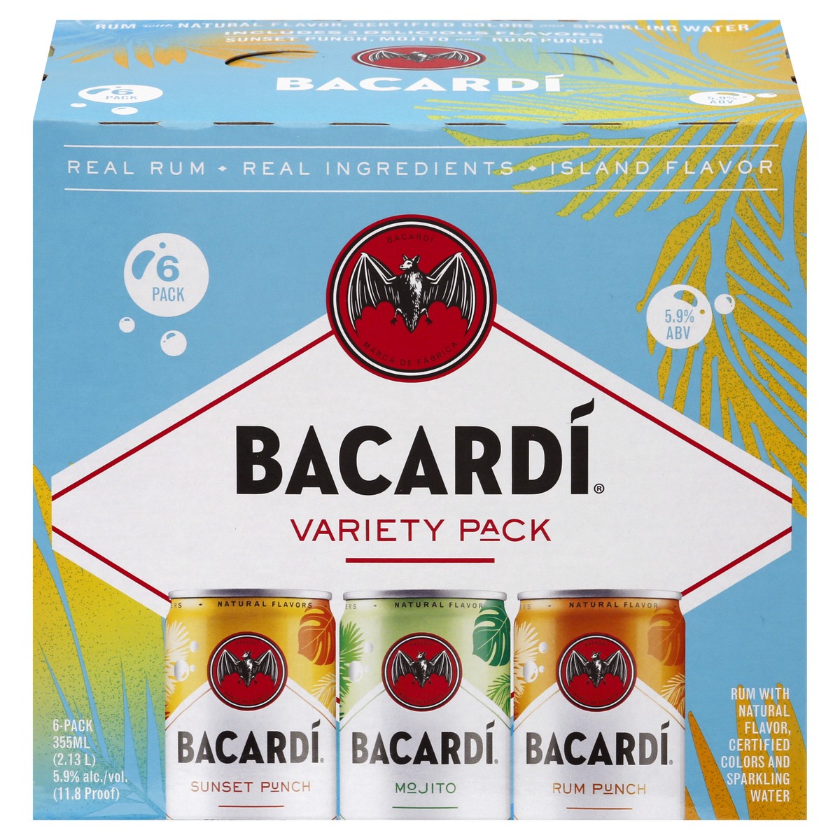 slide 2 of 10, Bacardi 6 Pack Variety Pack Rum 6 ea, 6 ct; 12 oz