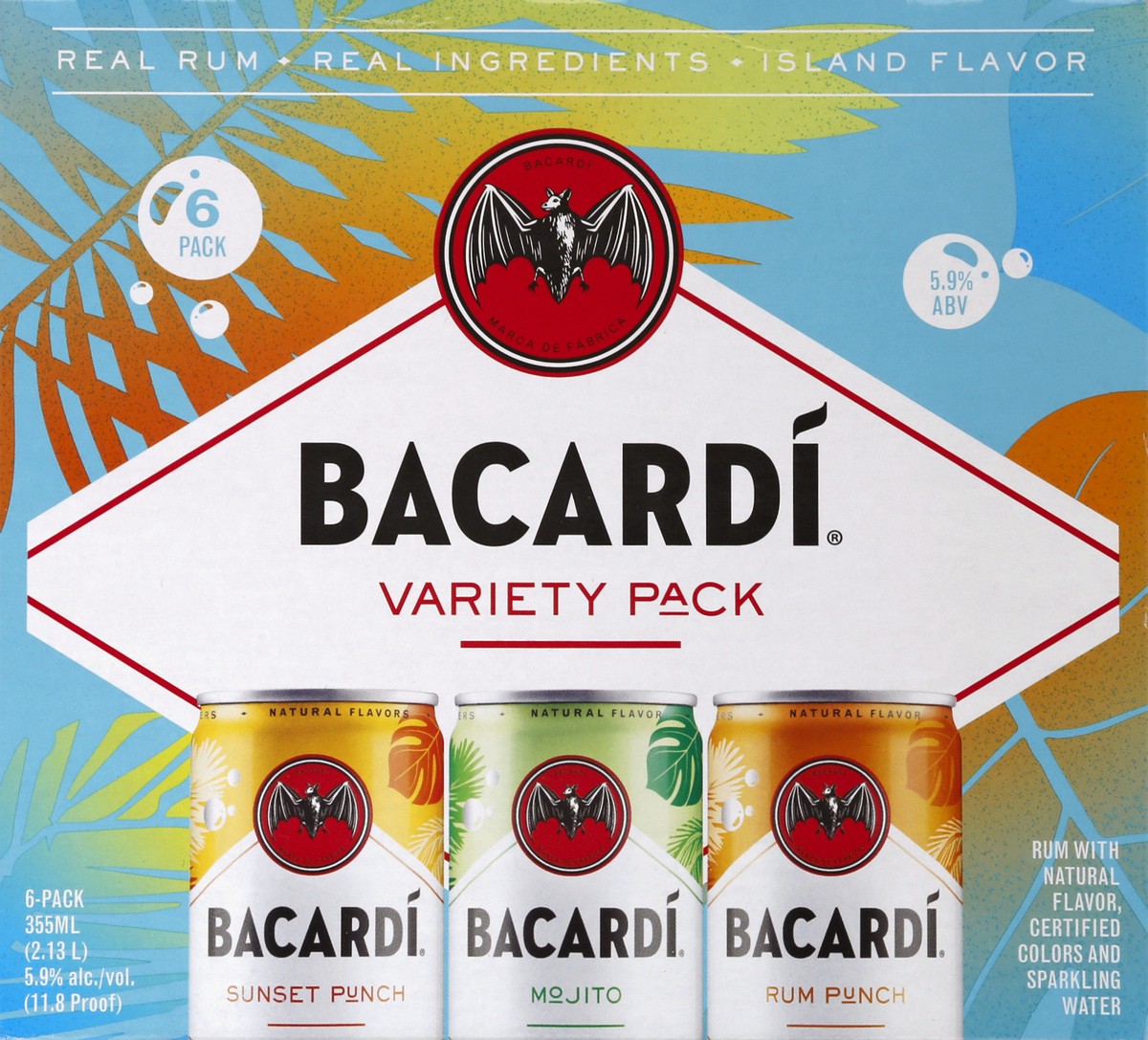 slide 7 of 10, Bacardi 6 Pack Variety Pack Rum 6 ea, 6 ct; 12 oz