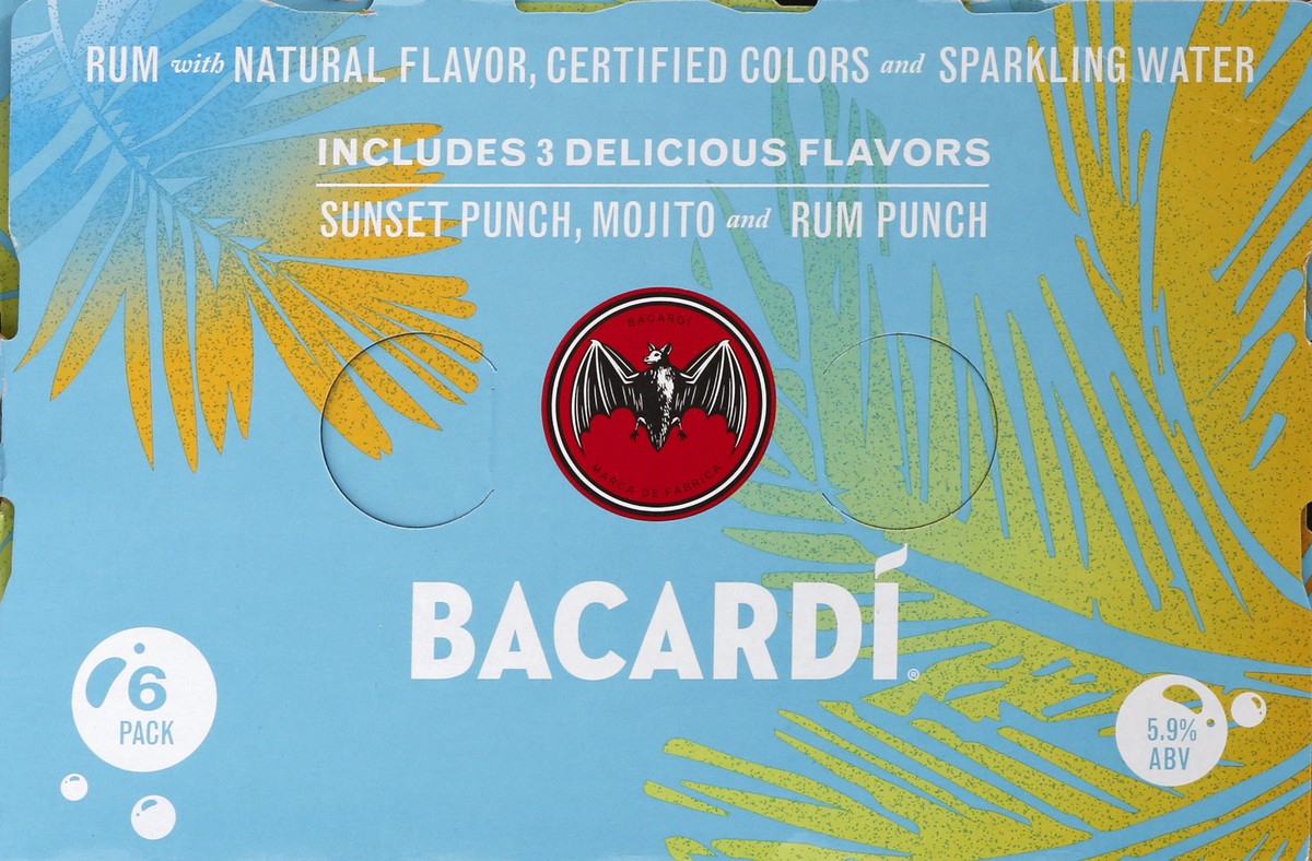 slide 10 of 10, Bacardi 6 Pack Variety Pack Rum 6 ea, 6 ct; 12 oz