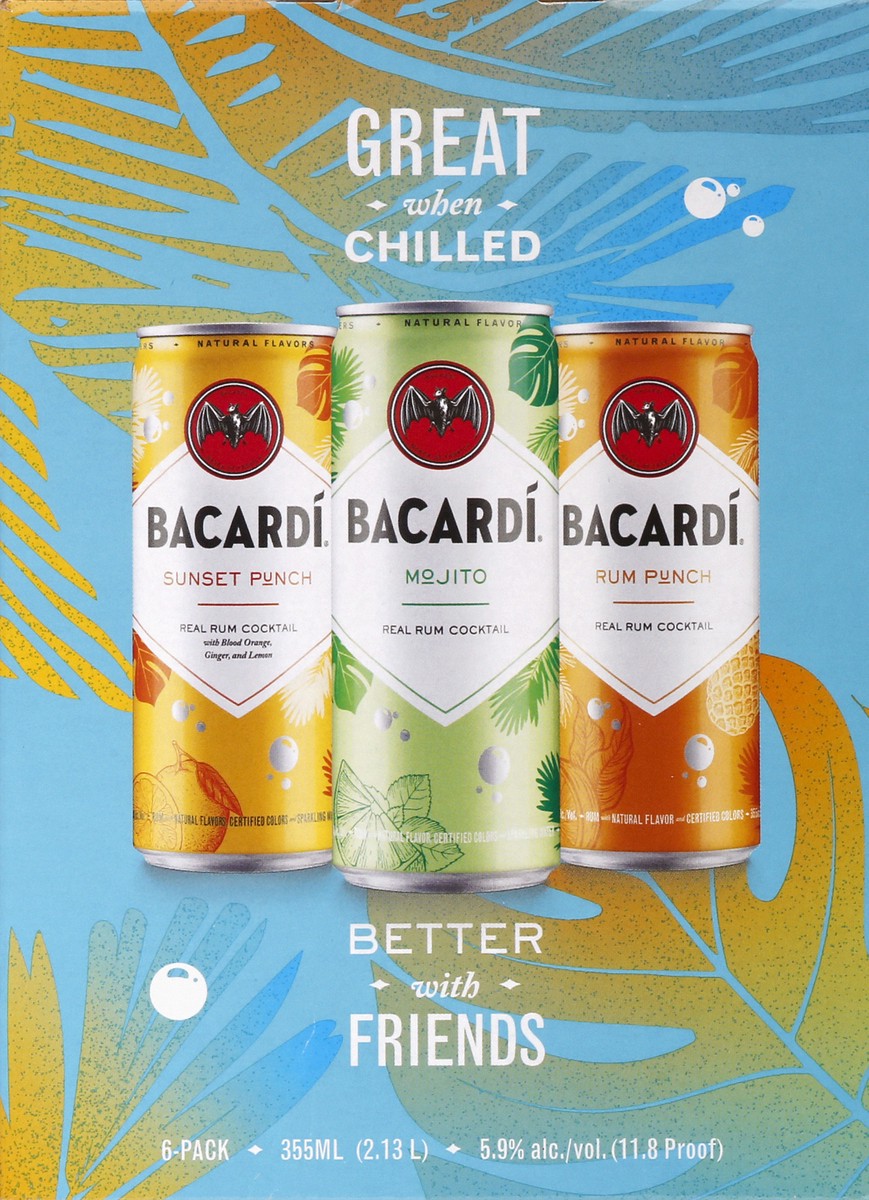slide 9 of 10, Bacardi 6 Pack Variety Pack Rum 6 ea, 6 ct; 12 oz