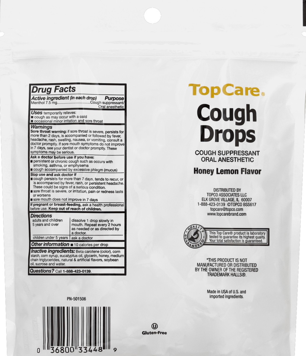 slide 6 of 6, TopCare Honey Lemon Cough Drops, 80 ct