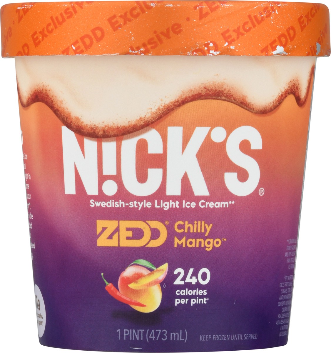 slide 12 of 13, Nick's Light Swedish-Style Mango Strawbar Ice Cream 1 pt, 16 oz