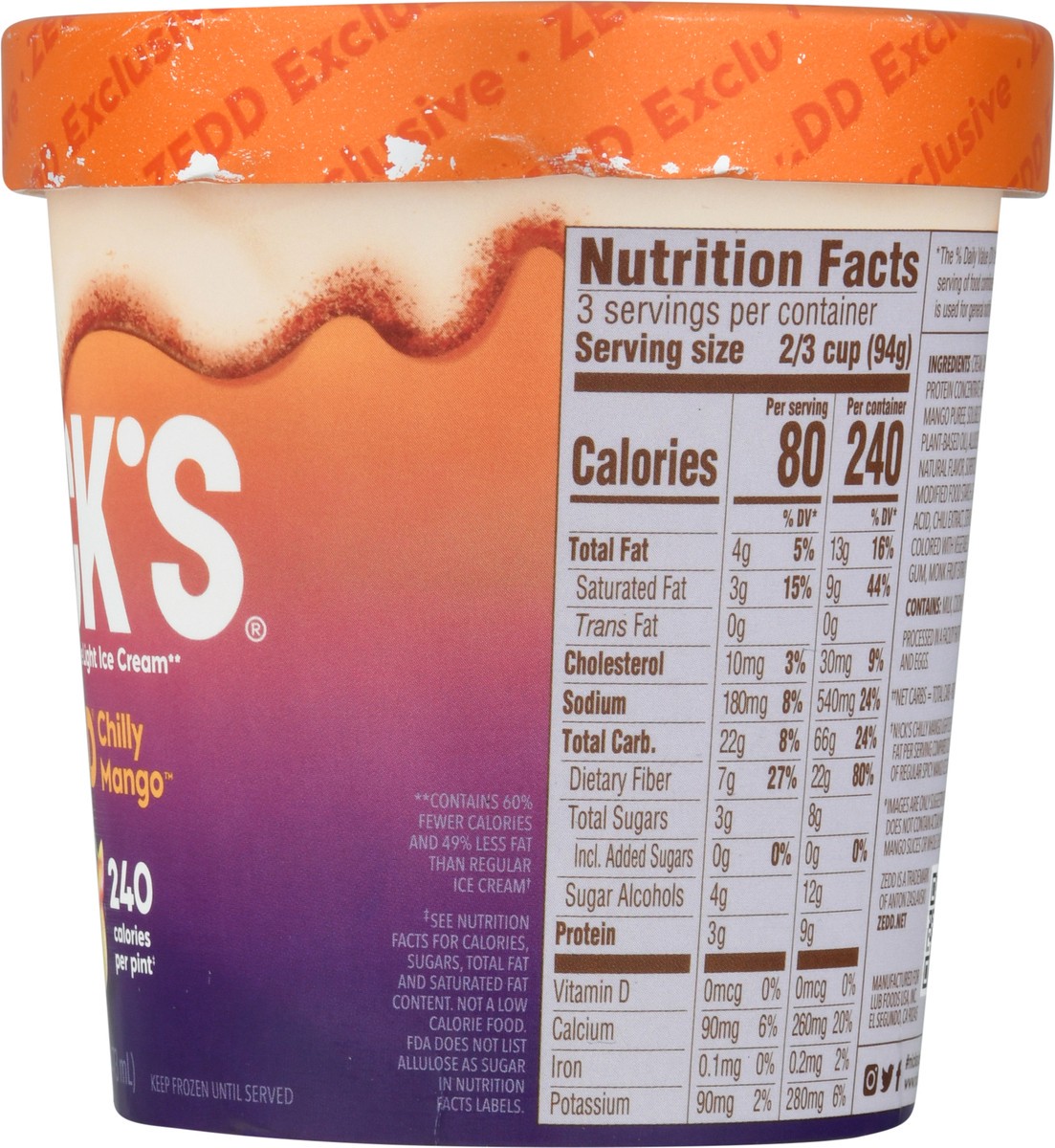 slide 11 of 13, Nick's Light Swedish-Style Mango Strawbar Ice Cream 1 pt, 16 oz