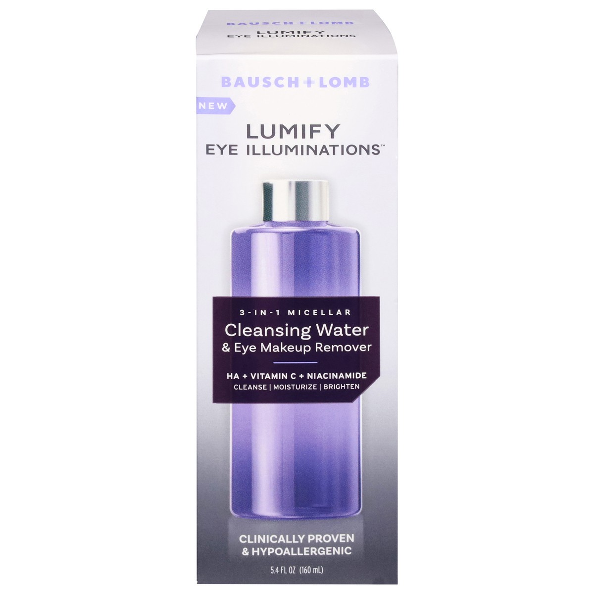 slide 1 of 1, Bausch + Lomb Eye Illuminations Lumify 3-in-1 Micellar Cleansing Water & Eye Makeup Remover 5.4 fl oz, 5.4 fl oz