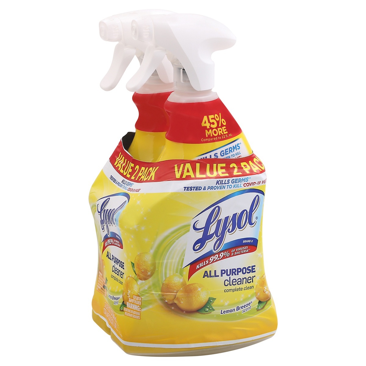 slide 1 of 1, Lysol Complete Clean Lemon Breeze Scent All Purpose Cleaner Value 2 ea, 2 ct