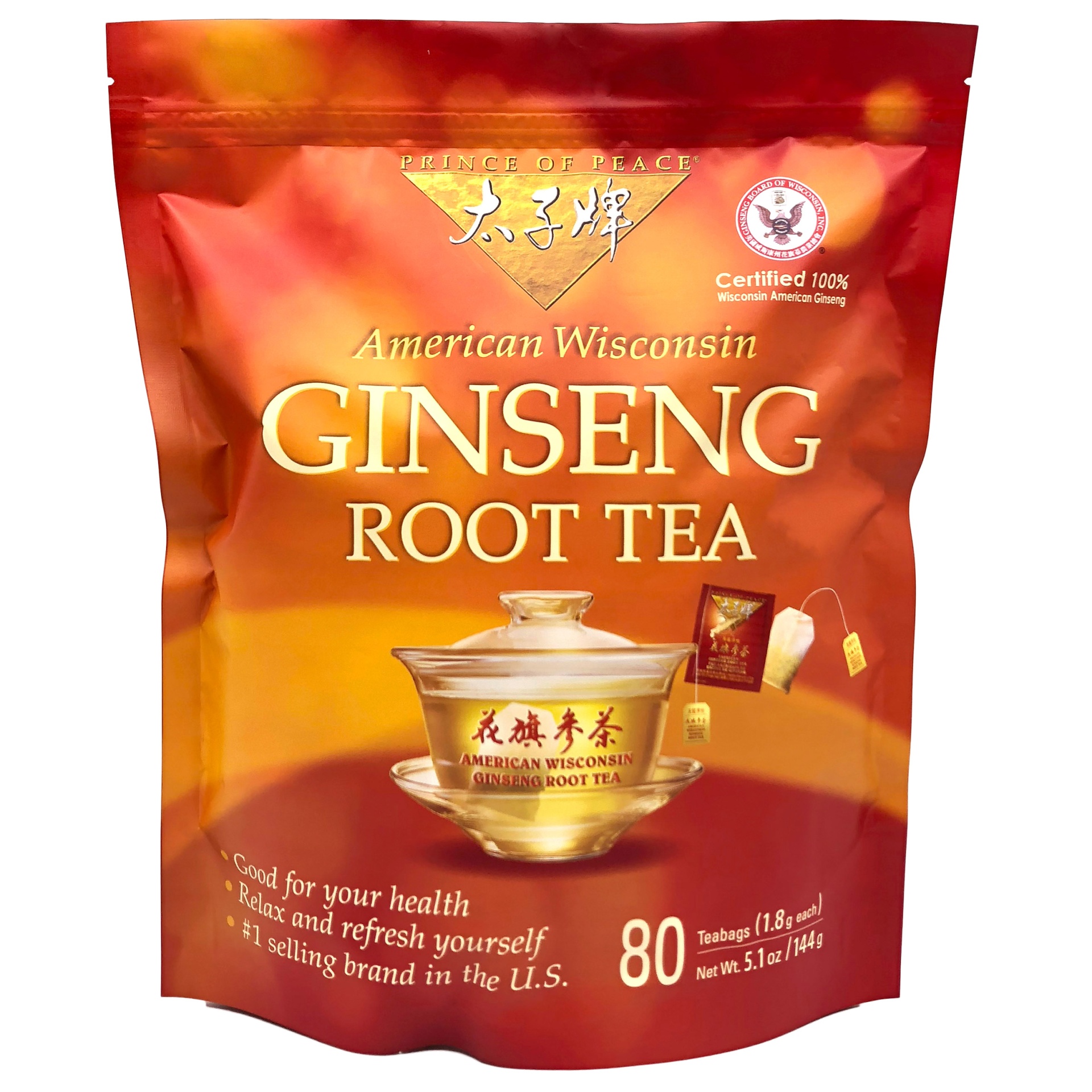 slide 1 of 2, Prince of Peace Ginseng Root Tea, 80 ct