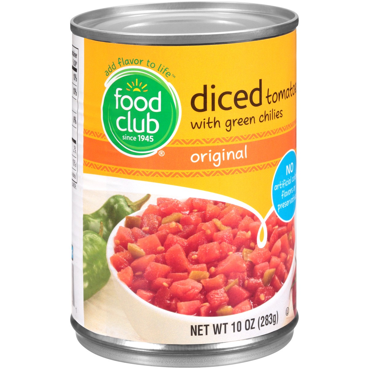 slide 2 of 10, Food Club Diced Tomatoes With Green Chilies, 10 oz