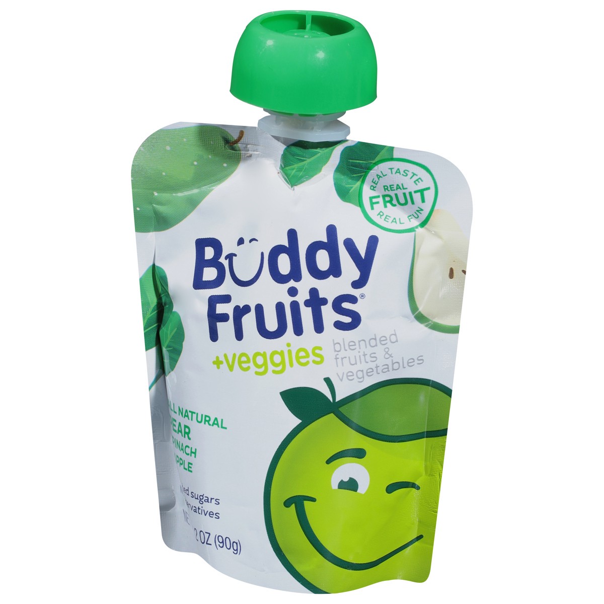 slide 8 of 9, Buddy Fruitss + Veggies All Natural Spinach, Pear & Apple Pouch, 3.2 oz