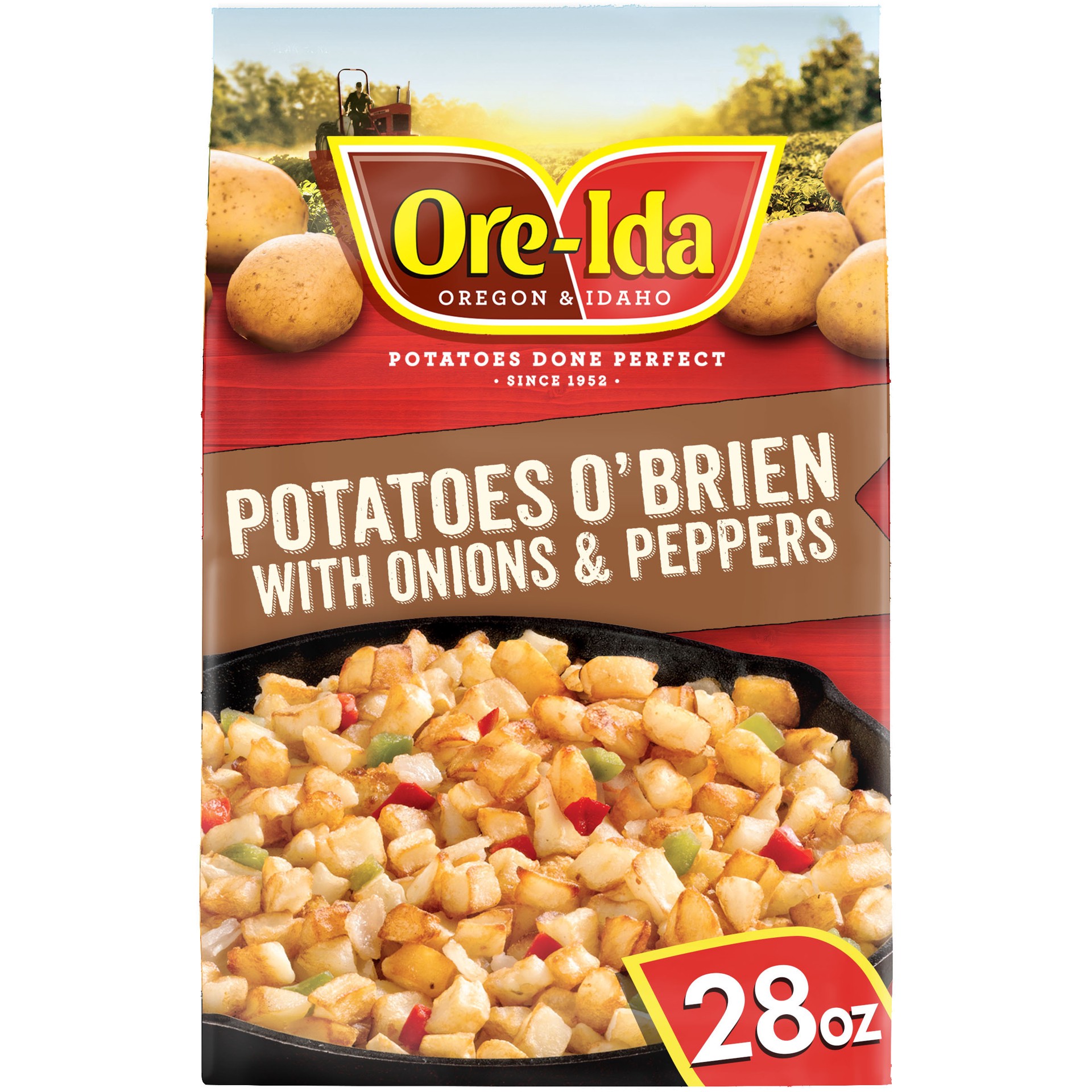 slide 1 of 14, Ore-Ida Potatoes O'Brien with Onions & Peppers Frozen Potatoes, 28 oz Bag, 28 oz