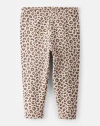 Carter's Baby Girl Cotton Leopard Stretch Leggings - Brown, 18M