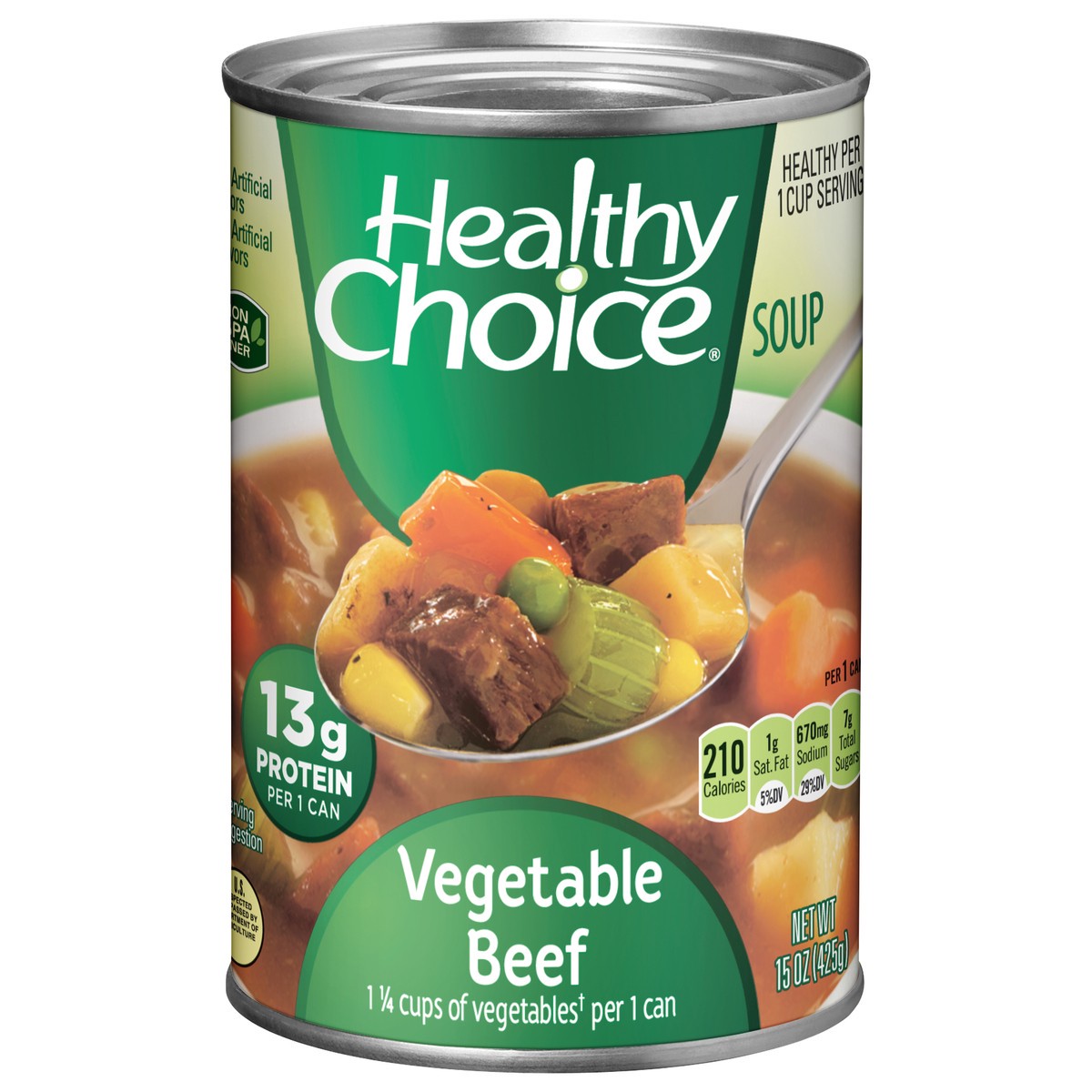 slide 1 of 1, Healthy Choice Vegetable Beef Soup, 15 oz