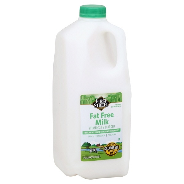 slide 1 of 1, First Street Fat Free Milk, 64 oz