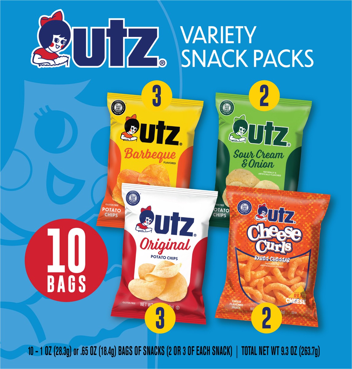 slide 4 of 12, Utz Variety Snack Pack 10 count box, 10 ct