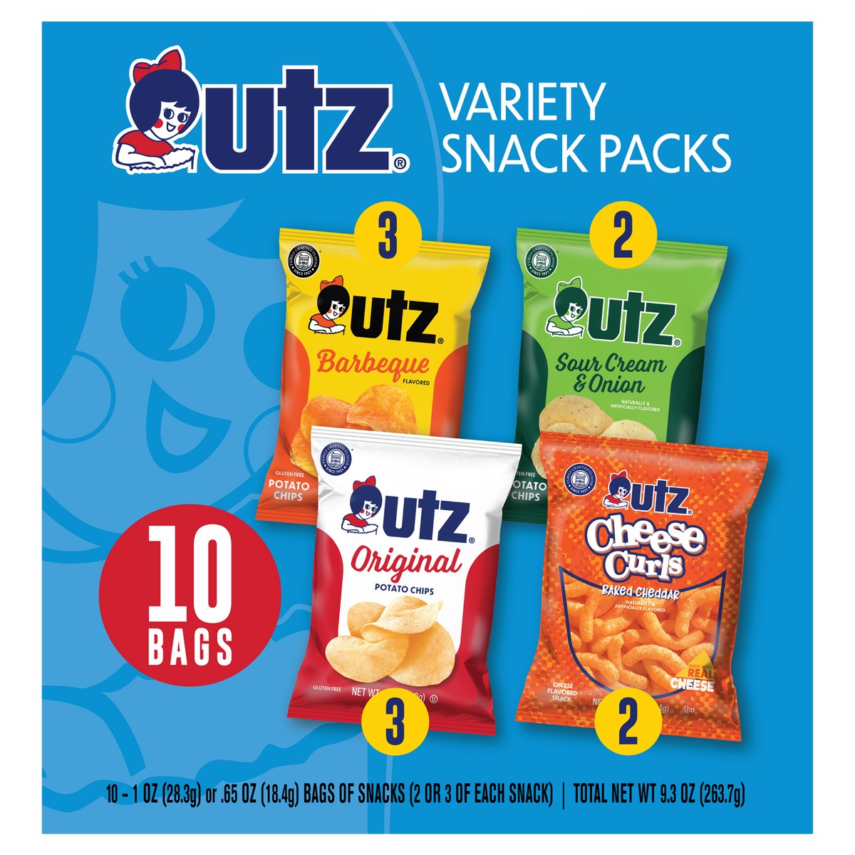 slide 1 of 12, Utz Variety Snack Pack 10 count box, 10 ct
