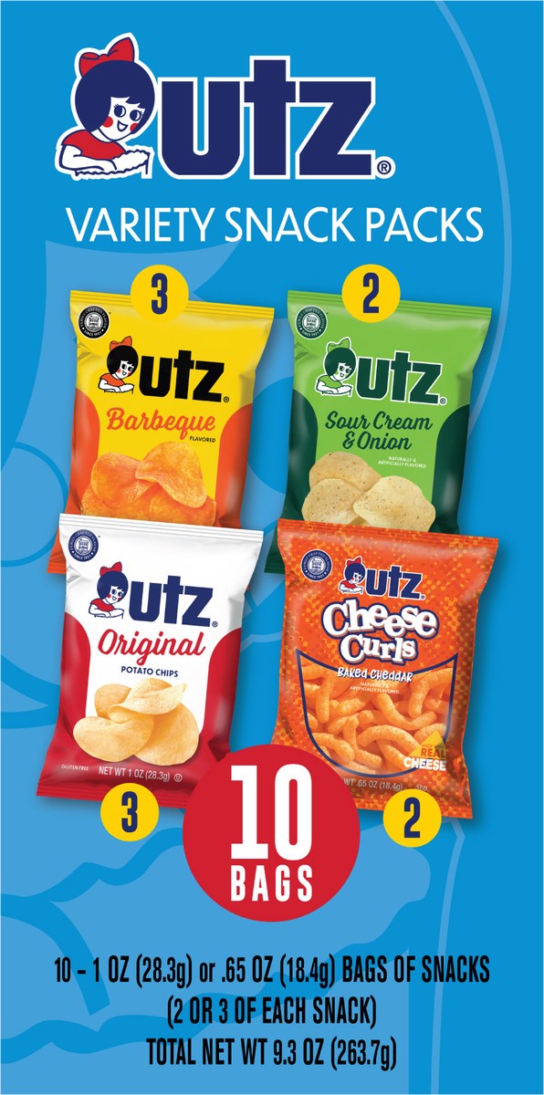 slide 3 of 12, Utz Variety Snack Pack 10 count box, 10 ct