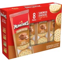 Munchies Sandwich Crackers Real Peanut Butter Baked Golden Toast 1.42 Oz, 8 Count