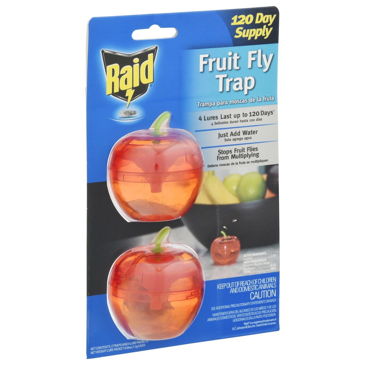 slide 2 of 9, Raid Fruit Fly Trap Apple - 2pk, 2 ct