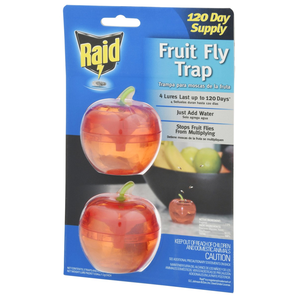 slide 3 of 9, Raid Fruit Fly Trap Apple - 2pk, 2 ct