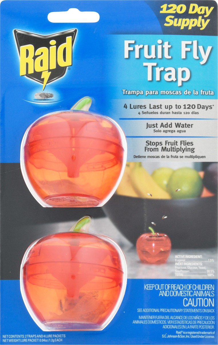 slide 6 of 9, Raid Fruit Fly Trap Apple - 2pk, 2 ct