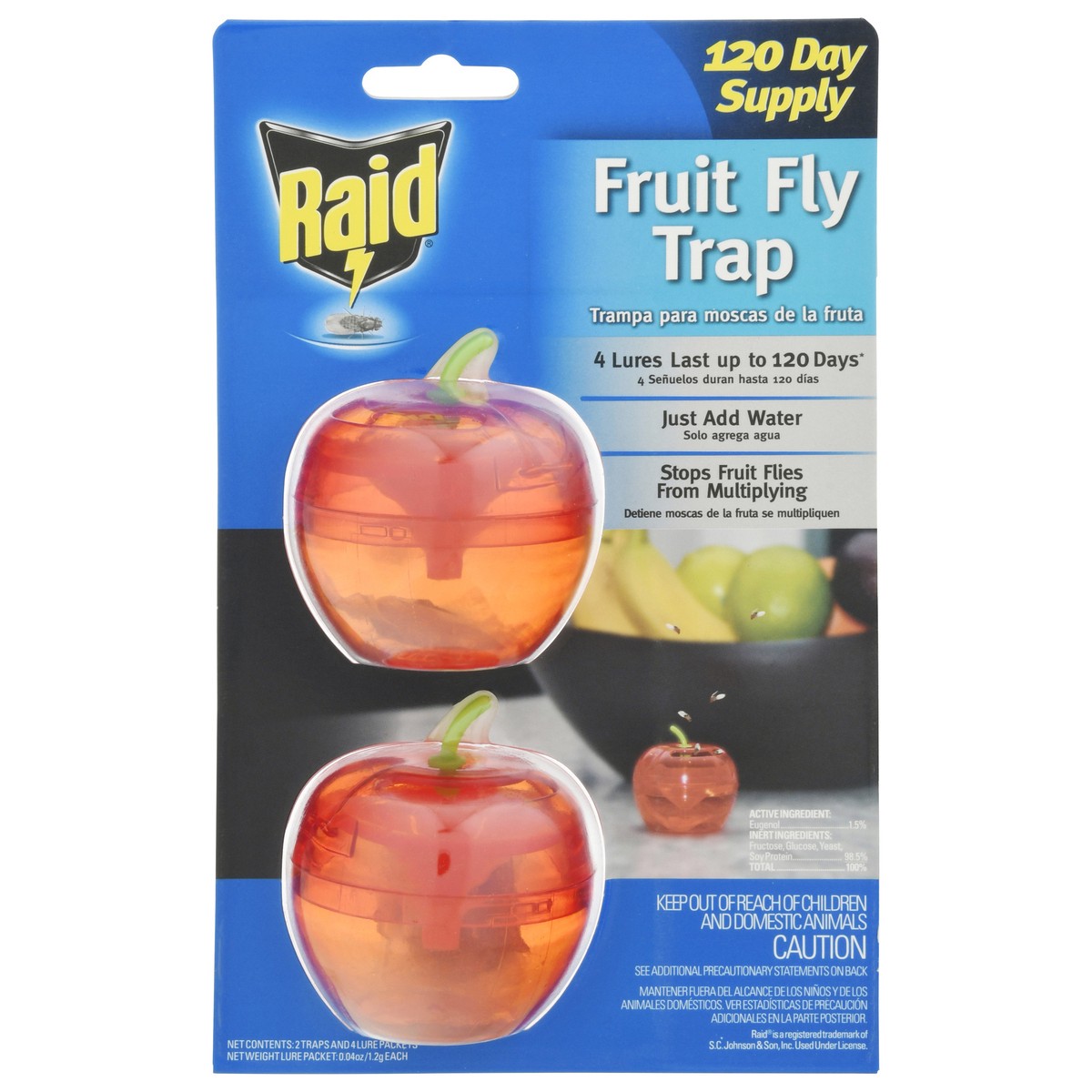 slide 1 of 9, Raid Fruit Fly Trap Apple - 2pk, 2 ct