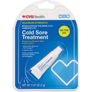 slide 1 of 1, CVS Health On The Go Cold Sore Treatment Tube, 0.07 oz