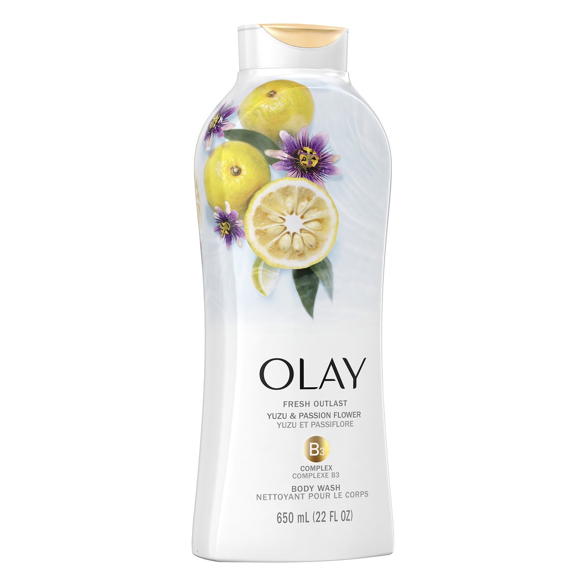 slide 8 of 8, Olay Fresh Outlast Yuzu & Passion Flower Body Wash 650 ml, 22 fl oz