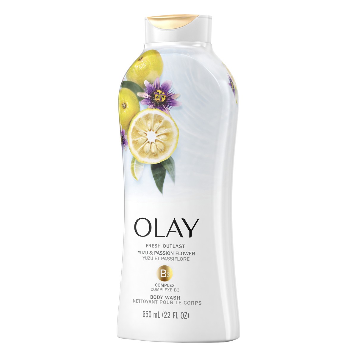 slide 2 of 8, Olay Fresh Outlast Yuzu & Passion Flower Body Wash 650 ml, 22 fl oz