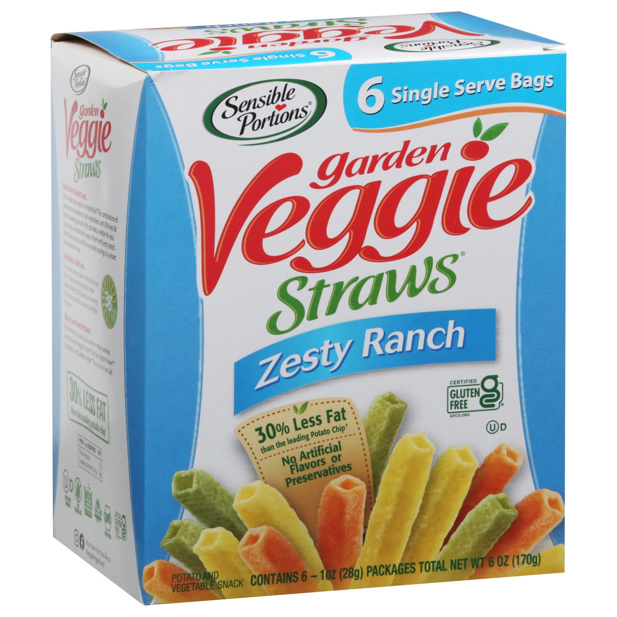 slide 9 of 11, Sensible Portions Garden Veggie Straws Zesty Ranch Vegetable and Potato Snack 6 - 1 oz Bags, 6 ct