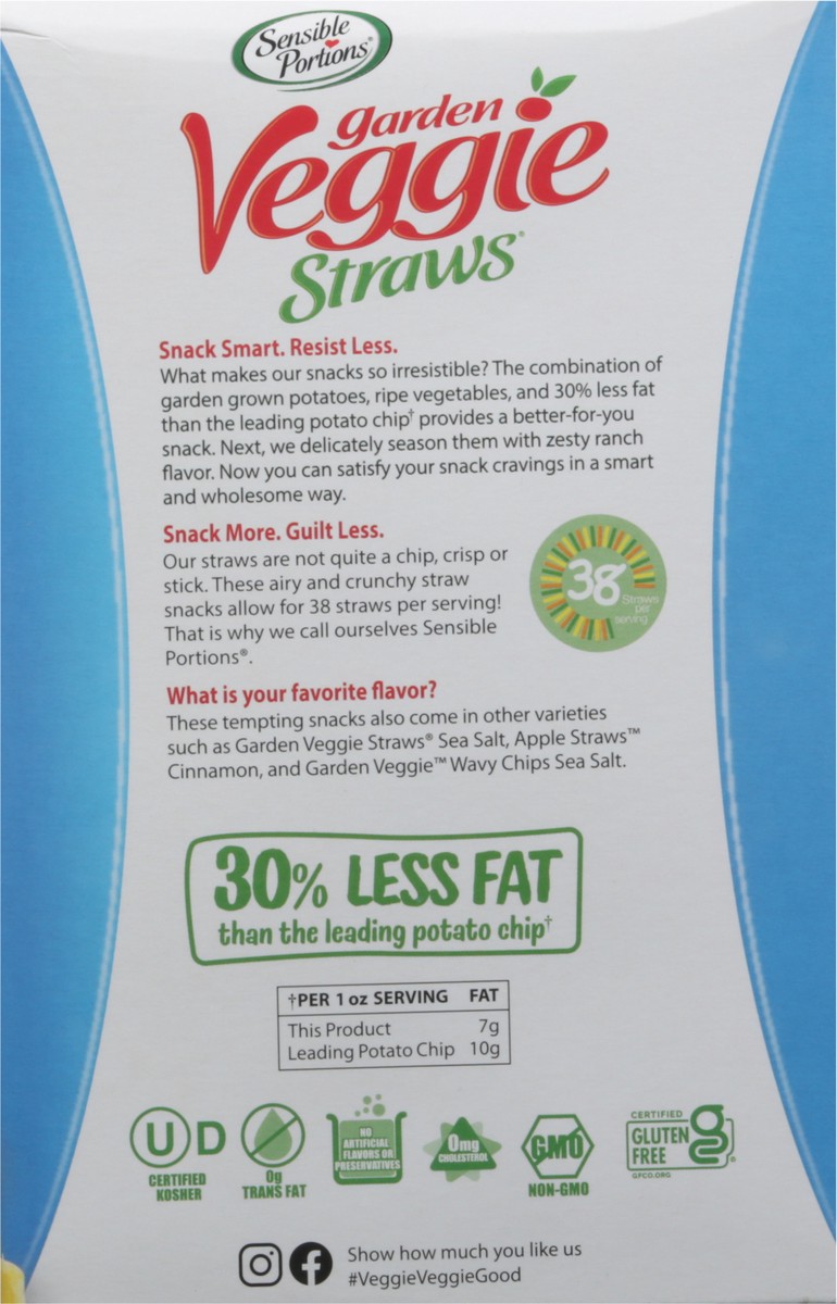 slide 5 of 11, Sensible Portions Garden Veggie Straws Zesty Ranch Vegetable and Potato Snack 6 - 1 oz Bags, 6 ct