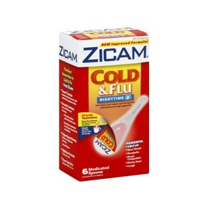 slide 1 of 1, Zicam Cold And Flu Medicated Spoons Nighttime, 6 ct