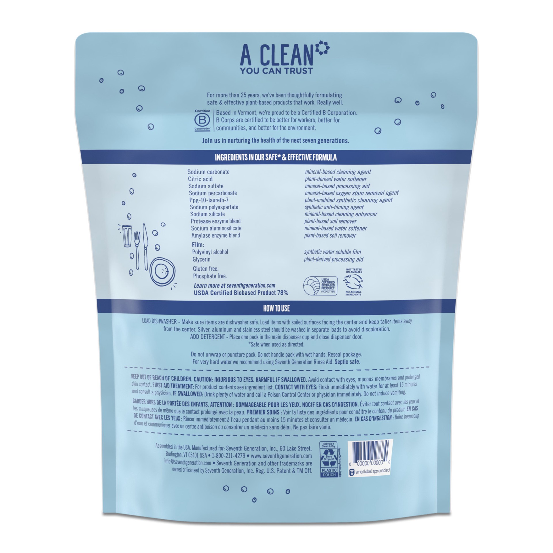 slide 4 of 4, Seventh Generation Dishwasher Detergent Packs 45 ea, 45 ct