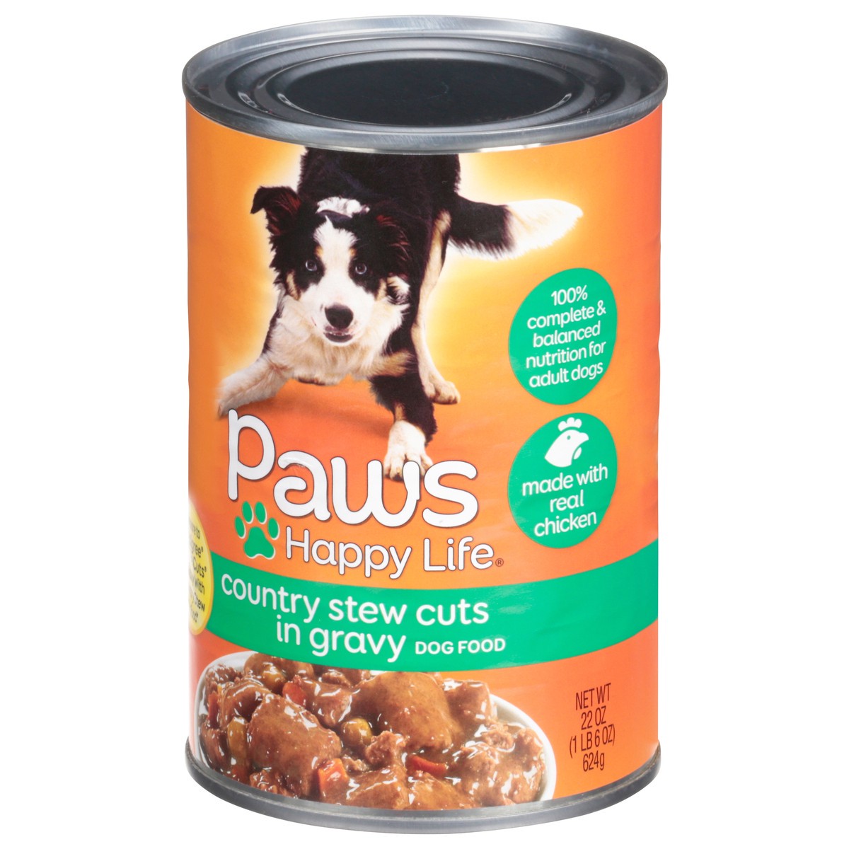 slide 7 of 17, Paws Happy Life Country Stew Cuts in Gravy Dog Food 22 oz, 22 oz