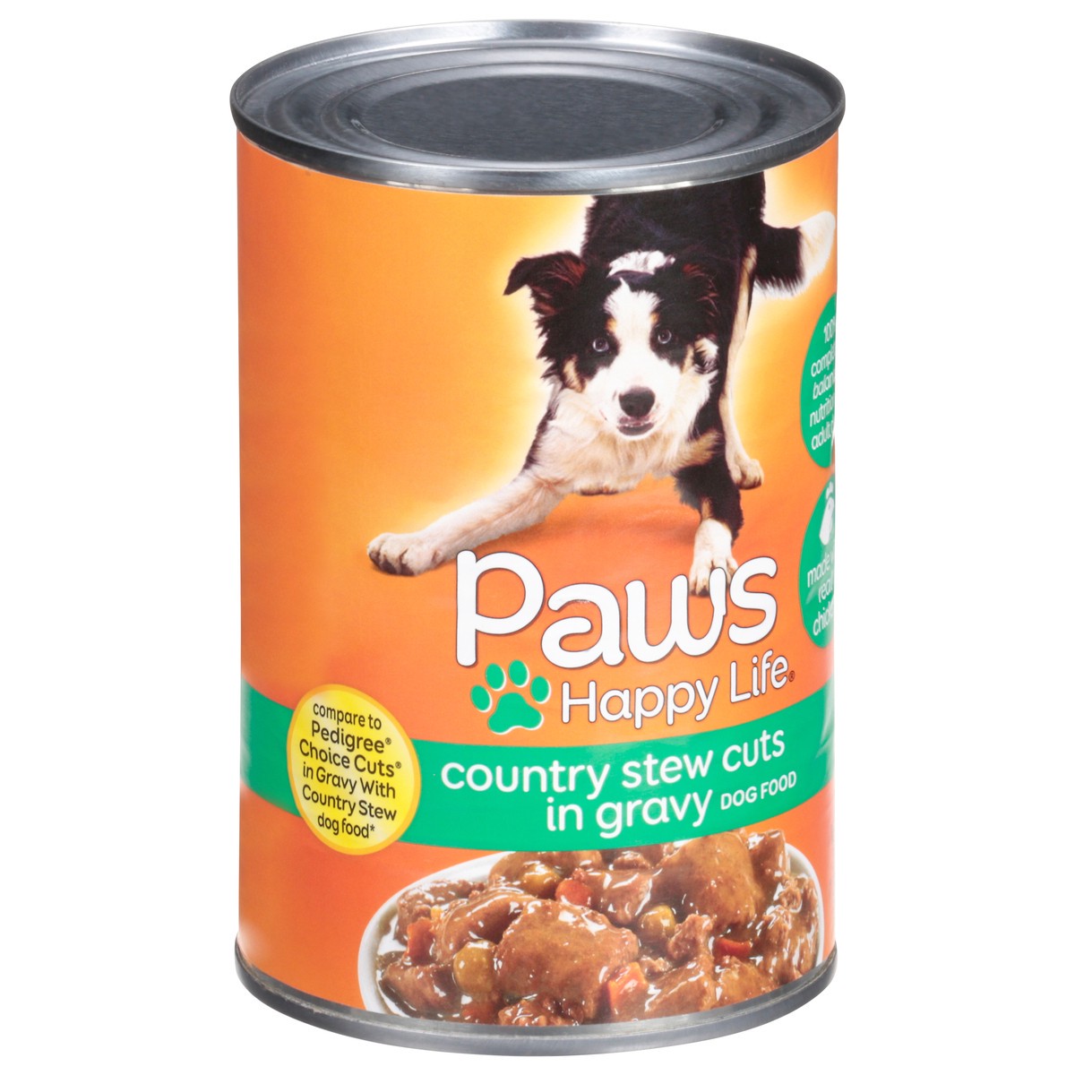 slide 3 of 17, Paws Happy Life Country Stew Cuts in Gravy Dog Food 22 oz, 22 oz