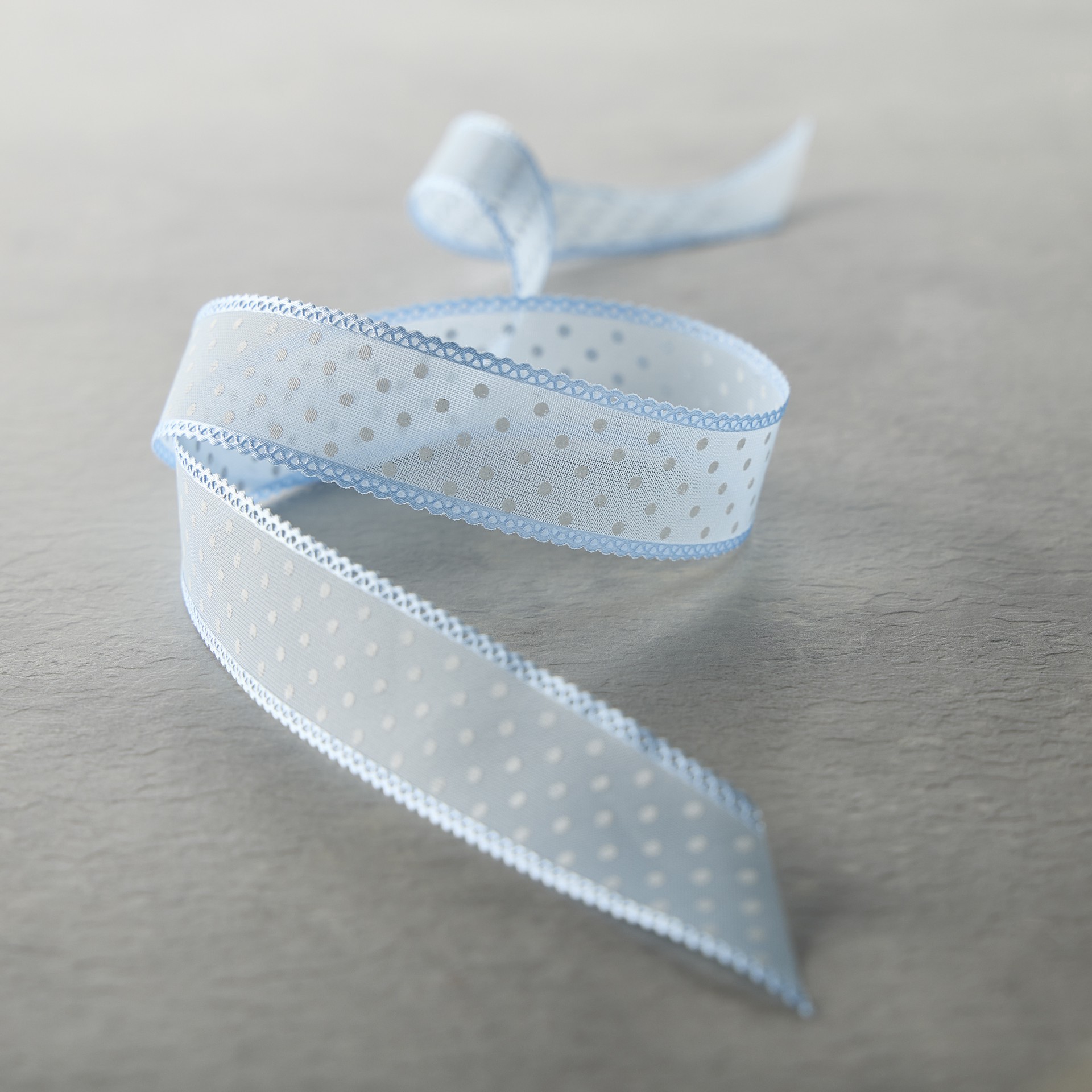 slide 2 of 2, 1" X 5yd. Light Blue Polka Dot Organza Ribbon By Celebrate It, 1 in x 5 yd