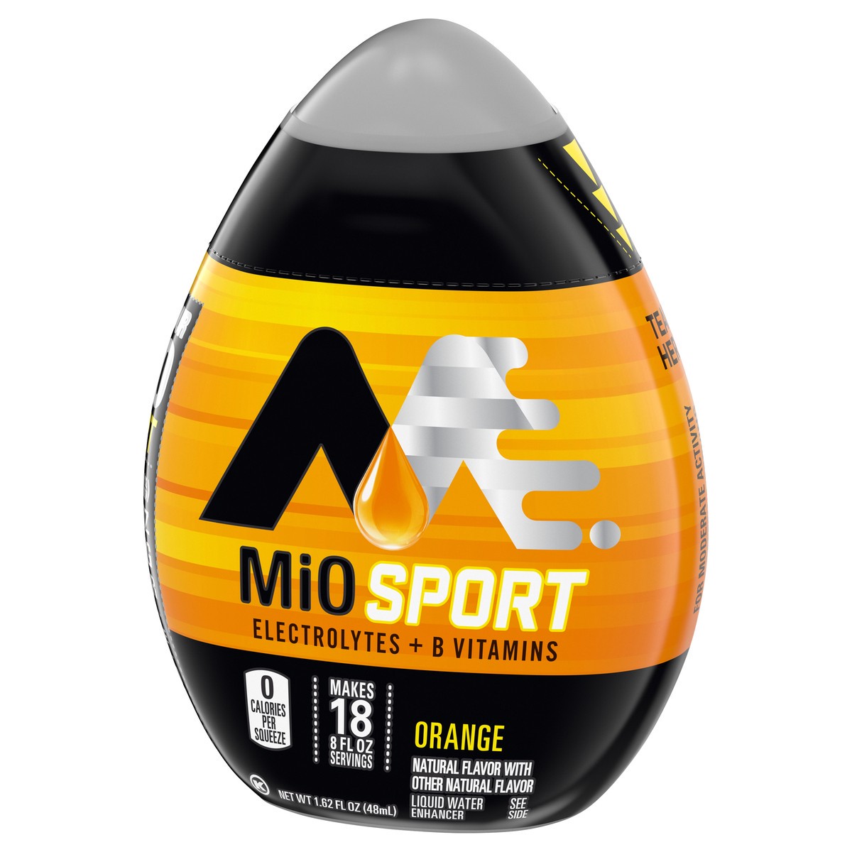 slide 5 of 9, MiO Sport Orange Naturally Flavored Liquid Water Enhancer with Electrolytes & B Vitamins, 1.62 fl oz Bottle, 1.62 fl oz