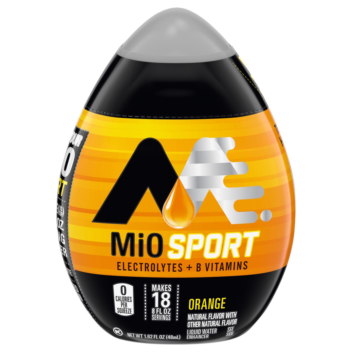 slide 1 of 9, MiO Orange Naturally Flavored Liquid Water Enhancer with Electrolytes & B Vitamins, 1.62 fl oz Bottle, 1.62 fl. oz