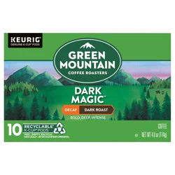 Green Mountain Coffee Dark Magic Decaf Keurig Single-Serve K-Cup Pods, Dark Roast Coffee, 10 Count