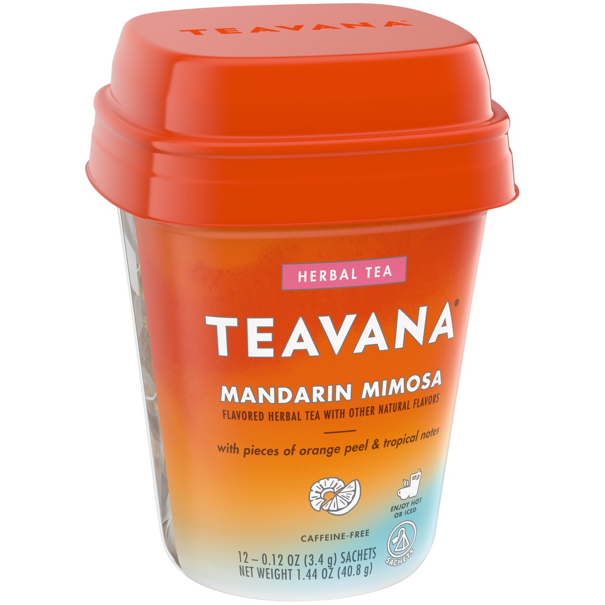 slide 8 of 9, Teavana Mandarin Mimosa, Herbal Tea With Orange Peel & Tropical Notes, Caffeine Free (1 Pack, 12 Sachets Total), 1.4 oz