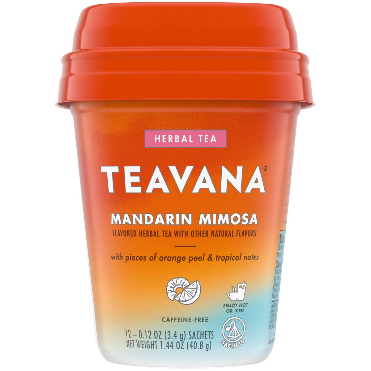 slide 7 of 9, Teavana Mandarin Mimosa, Herbal Tea With Orange Peel & Tropical Notes, Caffeine Free (1 Pack, 12 Sachets Total), 1.4 oz