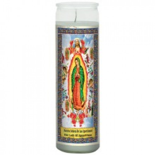 slide 1 of 1, Indio Our Lady Of Apparition Candle, 8 in