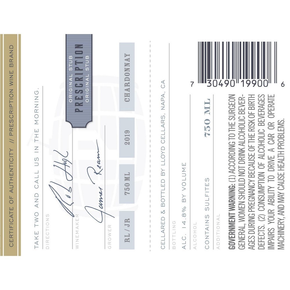 slide 3 of 6, Presciption Chardonnay 750 ml, 750 ml