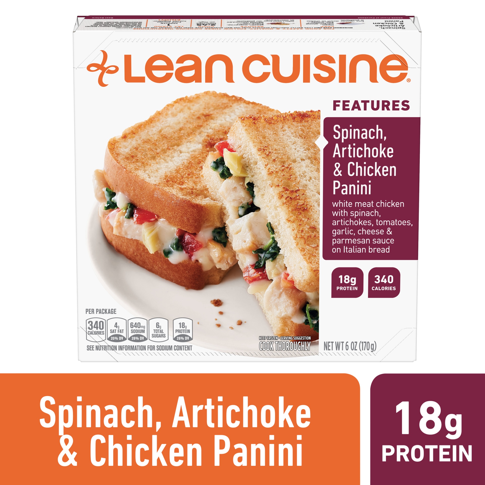 Lean Cuisine Spinach, Artichoke & Chicken Panini 6 oz | Shipt