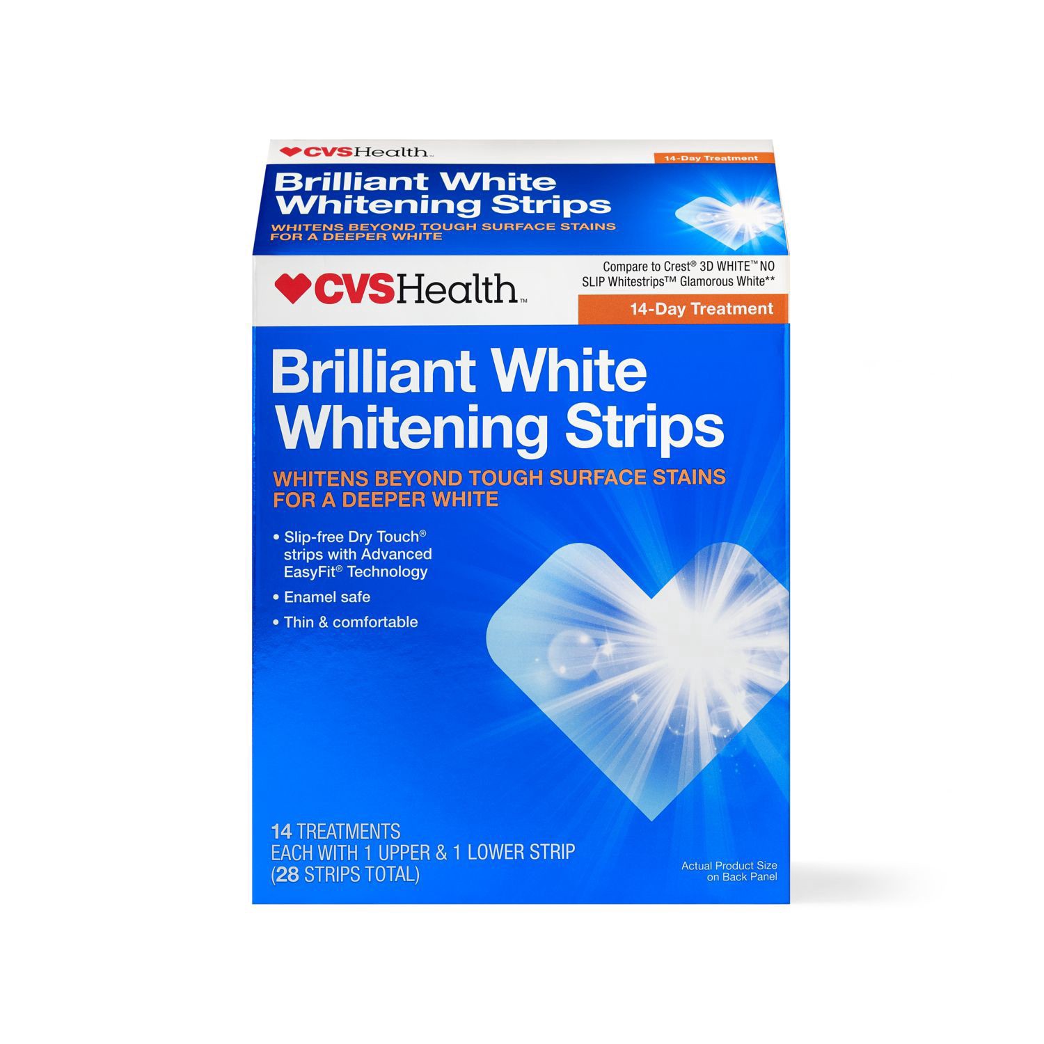 slide 1 of 1, Cvs Health Brilliant White Whitening Strips, 14 Treatments, 14 ct