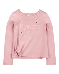 Carter's Kid Love Jersey Long-Sleeve Boxy Fit Tee - Pink Pink 12