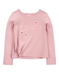 Carter's Kid Love Jersey Long-Sleeve Boxy Fit Tee - Pink Pink 12