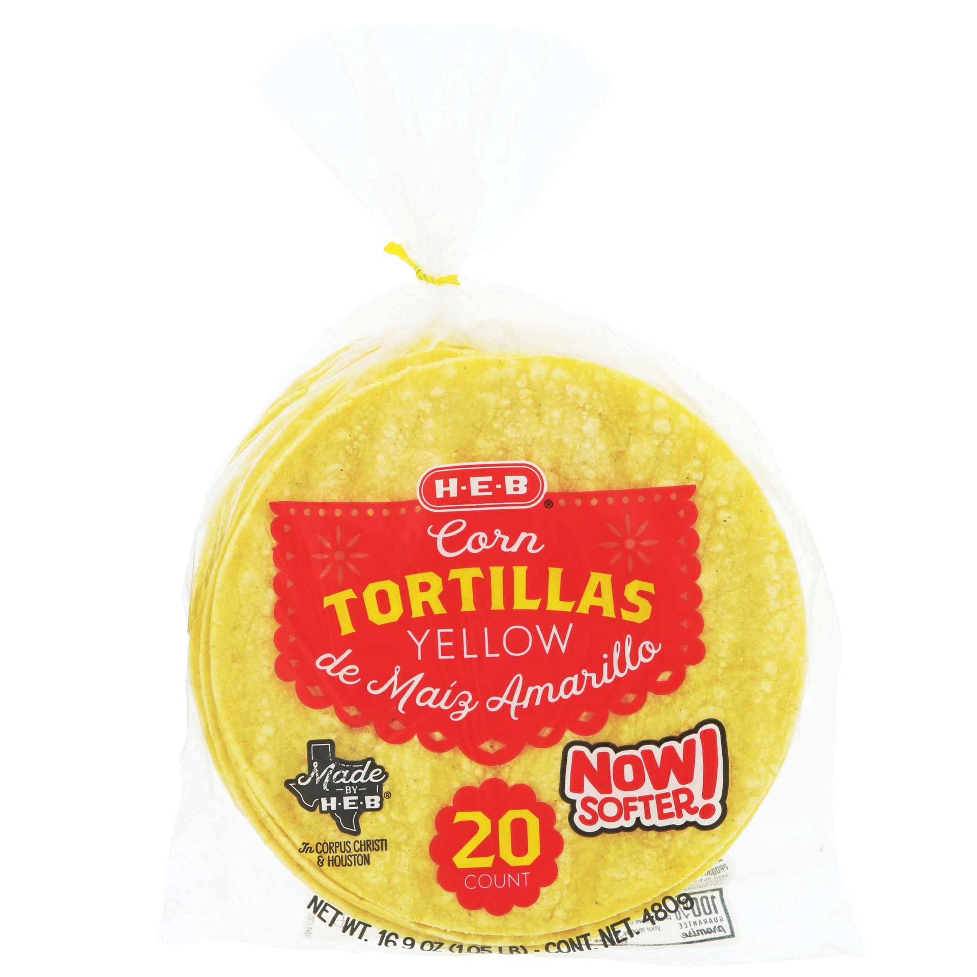 slide 1 of 1, H-E-B Yellow Corn Tortillas, 20 ct