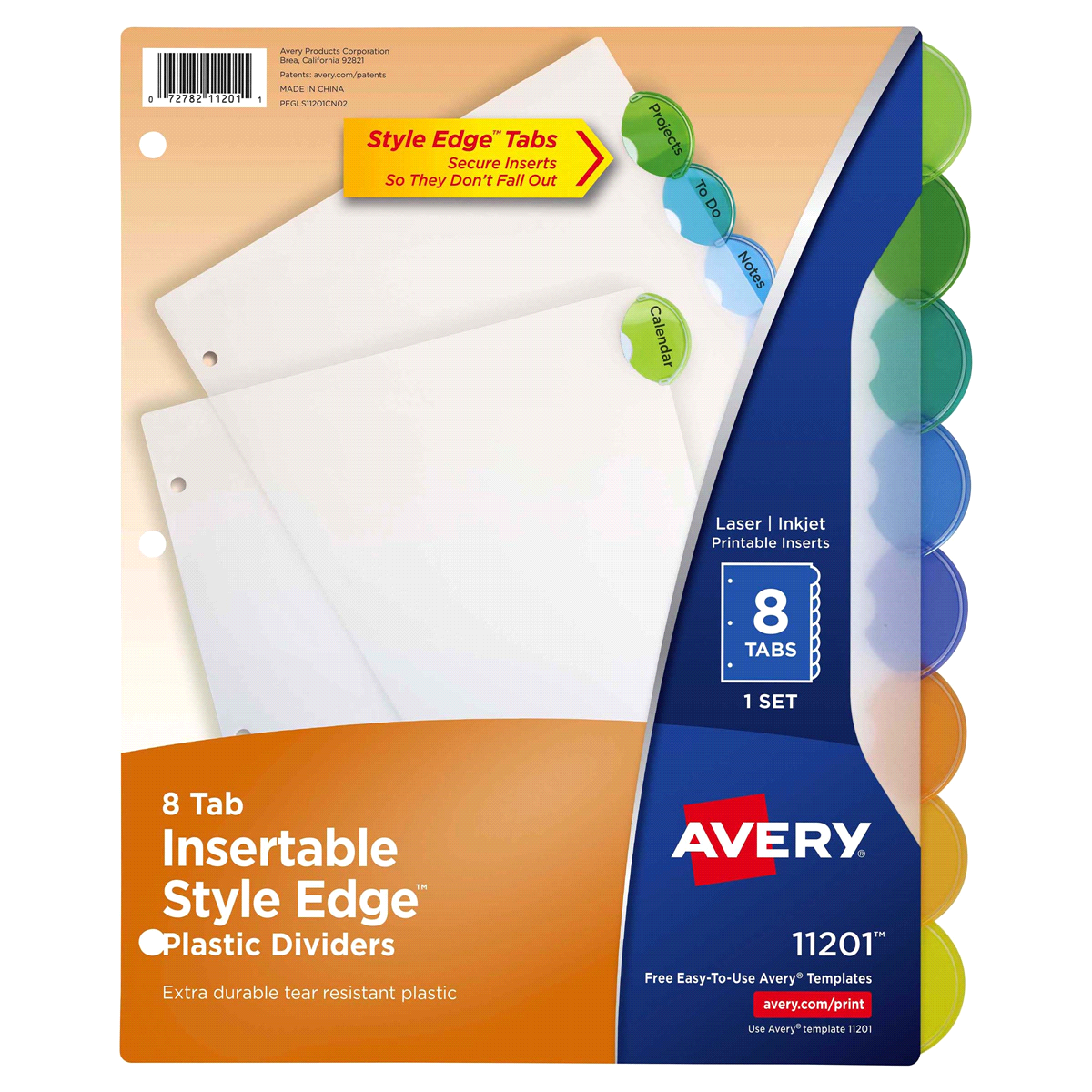 slide 1 of 2, Avery Advantage Style Edge Insertable Plastic Dividers, 8 ct