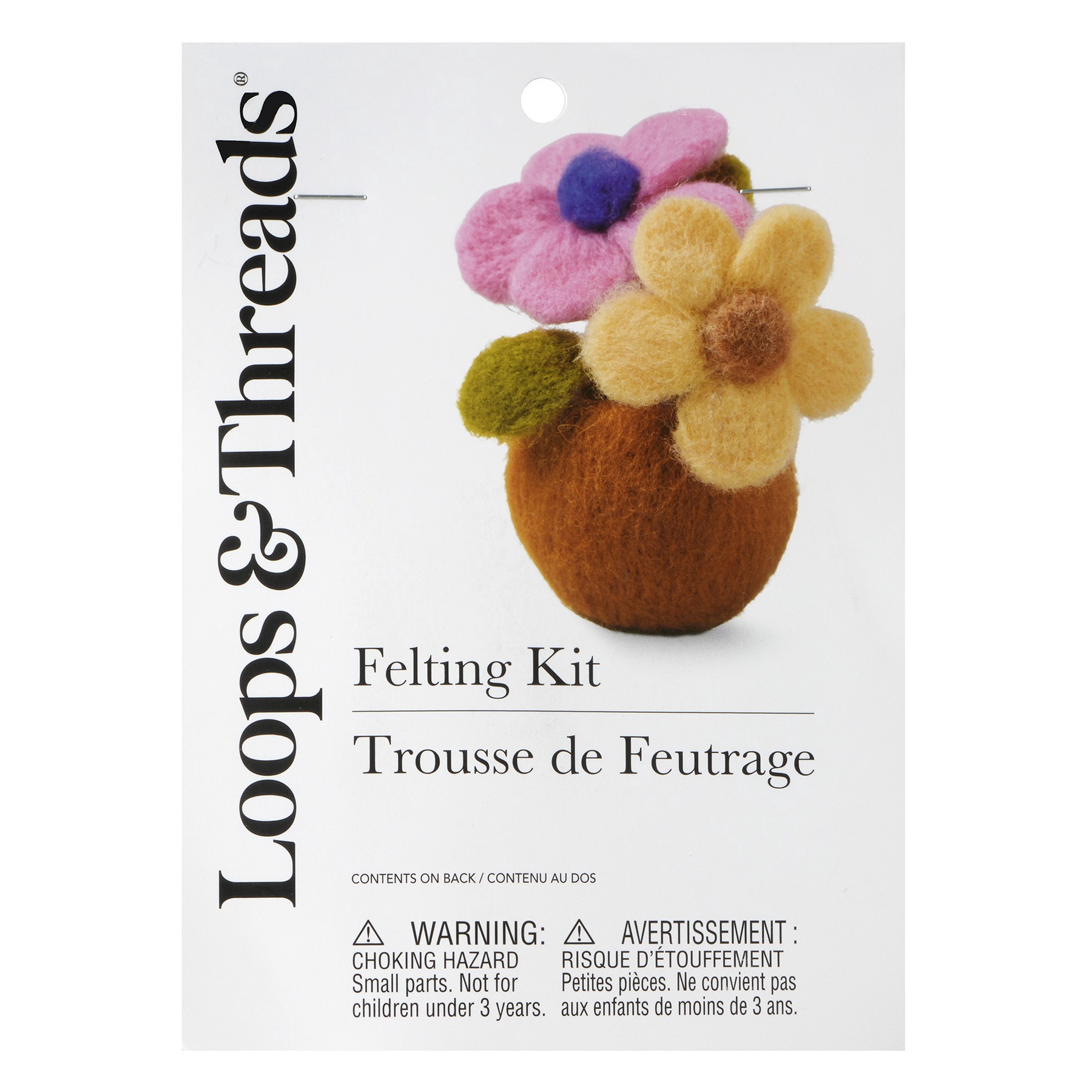 slide 2 of 4, Flower Pot Felting Kit By Loops & Threads, 3 in