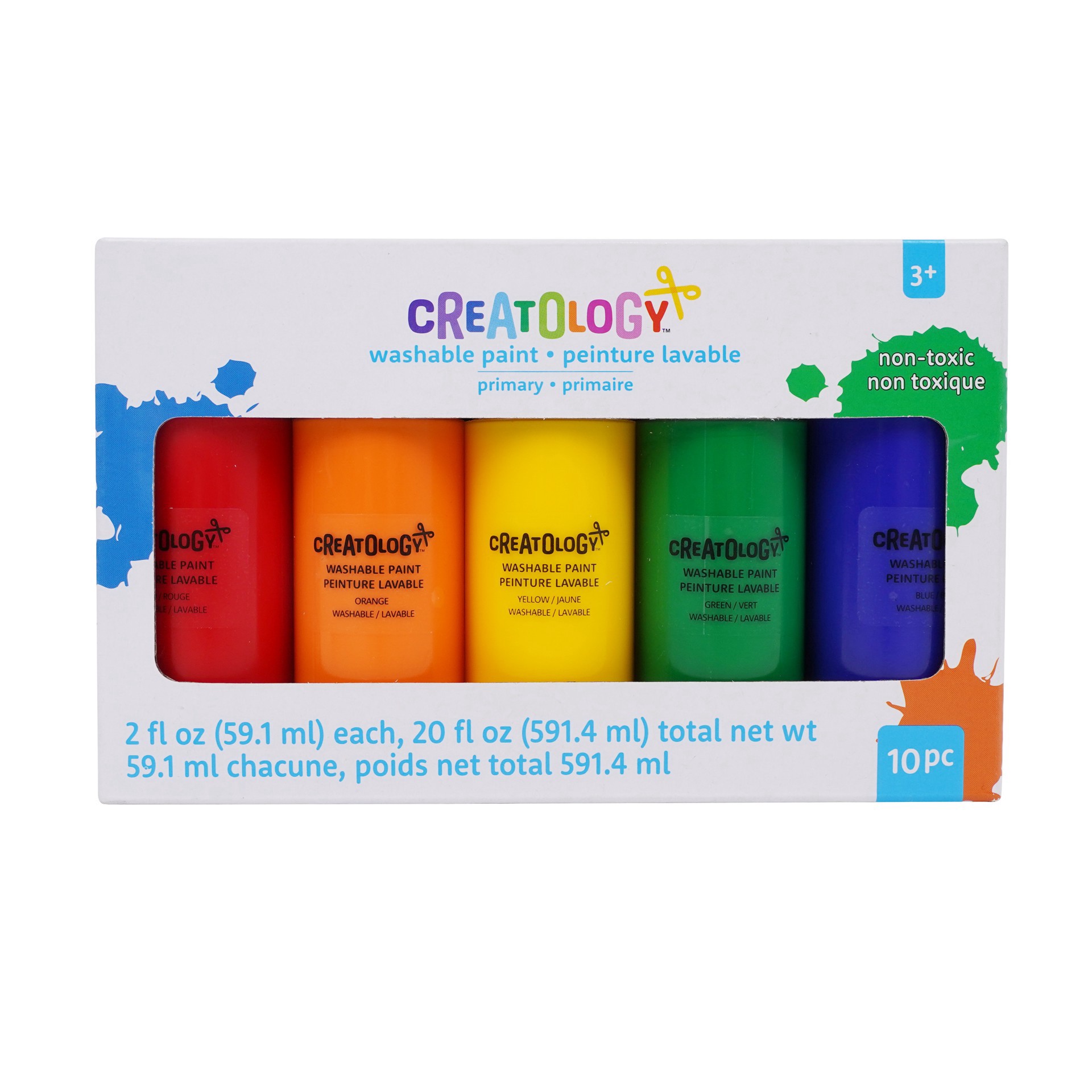 slide 2 of 8, Primary Colors Washable Paint Set By Creatology, 2 fl oz